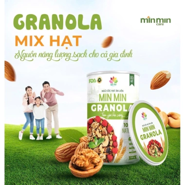 Granola Min Min 500g Ngũ Cốc Ăn Liền Lành Mạnh Bữa Phụ Gia Đình - 235k 10