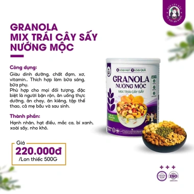 Granola Mix Trái Cây Sấy Nướng Mộc BH.NONG 500g Lon Thiếc – Đậm Đà Dinh Dưỡng, Bổ Sung Năng Lượng Ăn Vặt 2