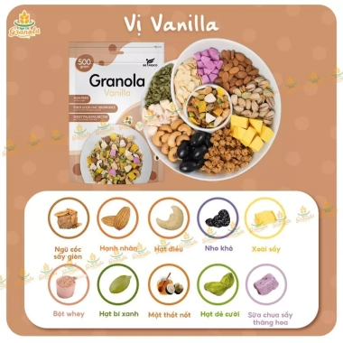 Granola Ngũ Cốc Nướng Phồng Vị Vanilla Mix Sữa Chua 500g Befresco - Giảm Cân, Ăn Kiêng, Hạt Ngon 2 Granola Ngũ Cốc Nướng Phồng Vị Vanilla Mix Sữa Chua 500g Befresco - Giảm Cân, Ăn Kiêng, Hạt Ngon 2