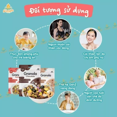 Granola Ngũ Cốc Nướng Phồng Vị Vanilla Mix Sữa Chua 500g Befresco - Giảm Cân, Ăn Kiêng, Hạt Ngon