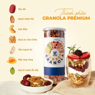 Granola Ngũ Cốc Siêu Hạt Premium 500g 10% Yến Mạch Vua Yến Mạch Giá 249.000đ 3 Granola Ngũ Cốc Siêu Hạt Premium 500g 10% Yến Mạch Vua Yến Mạch Giá 249.000đ 3