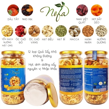 Granola Nofa Ngũ Cốc Giảm Cân Không Đường Siêu Hạt Ăn Kiêng Dinh Dưỡng Giòn Rụm Giá ưu đãi 159.000₫ 3