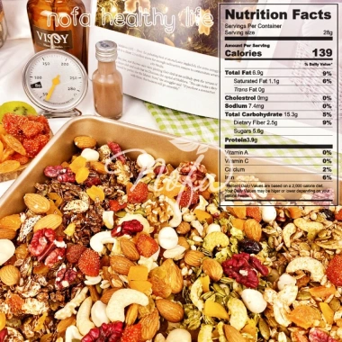 Granola Nofa Ngũ Cốc Giảm Cân Không Đường Siêu Hạt Ăn Kiêng Dinh Dưỡng Giòn Rụm Giá ưu đãi 159.000₫ 4