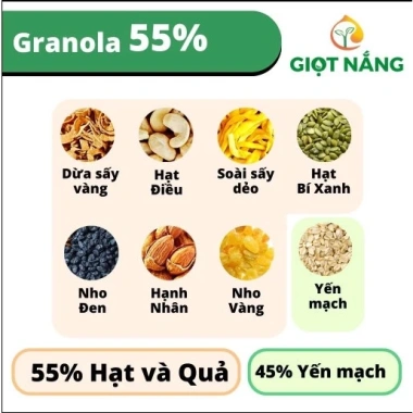 Granola Siêu Hạt 500g Ăn Kiêng, Không Đường – Eat Clean, Thích Hợp Gym – 70.000₫