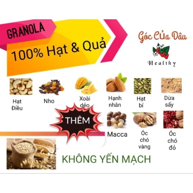 Granola Siêu Hạt Ăn Kiêng Giảm Cân Không Đường 500g - Giá Ưu Đãi 89.000₫ 8