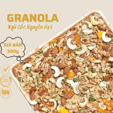 Granola Siêu Hạt Ăn Kiêng Meganuts – Hạt dinh dưỡng không đường, giảm cân, 250g, 40k