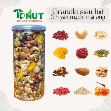 Granola siêu hạt TPNut 500g không yến mạch - Ăn kiêng, giảm cân, giá ưu đãi 159.000₫