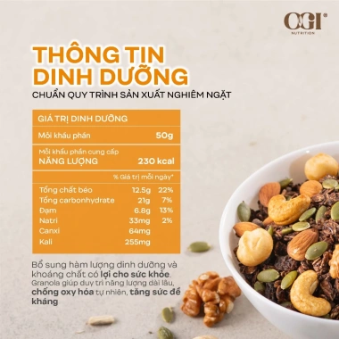 Granola Siêu Hạt Vị Cacao Sữa Đậm Đà - Ăn Vặt Lành Mạnh OGI Nutrition