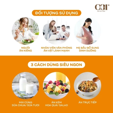 Granola Siêu Hạt Vị Cacao Sữa Đậm Đà - Ăn Vặt Lành Mạnh OGI Nutrition