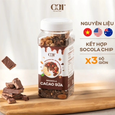 Granola Siêu Hạt Vị Cacao Sữa Đậm Đà - Ăn Vặt Lành Mạnh OGI Nutrition 10 Granola Siêu Hạt Vị Cacao Sữa Đậm Đà - Ăn Vặt Lành Mạnh OGI Nutrition 10