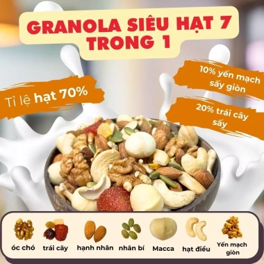 Granola Siêu Hạt Wise Food 500g 10% Yến Mạch Sấy Giòn, Bổ Dưỡng, Giá 174.999 VND 3
