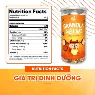 Granola Siêu Hạt Wise Food 500g 10% Yến Mạch Sấy Giòn, Bổ Dưỡng, Giá 174.999 VND 8