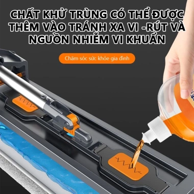 GREENSINDOOR 152cm Cây lau nhà tự vắt – Lau 360°, sàn sạch khô nhanh, 135.900₫