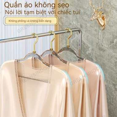 GREENSINDOOR Set 100 Móc Treo Quần Áo Acrylic Kim Tuyến Chống Trượt Xoay 360 độ