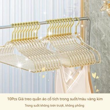 GREENSINDOOR Set 100 Móc Treo Quần Áo Acrylic Kim Tuyến Chống Trượt Xoay 360 độ