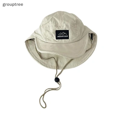 Grouptree Mũ hè mỏng đôi vành bé trai khô nhanh nhẹ, chống nắng, dây đeo cổ 4