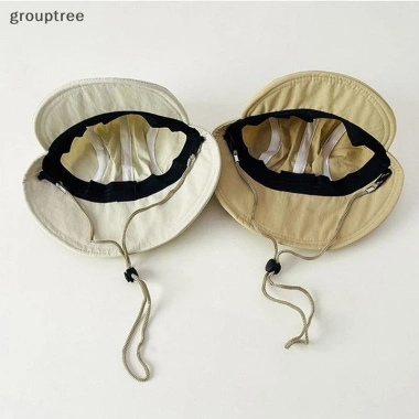 Grouptree Mũ hè mỏng đôi vành bé trai khô nhanh nhẹ, chống nắng, dây đeo cổ 6