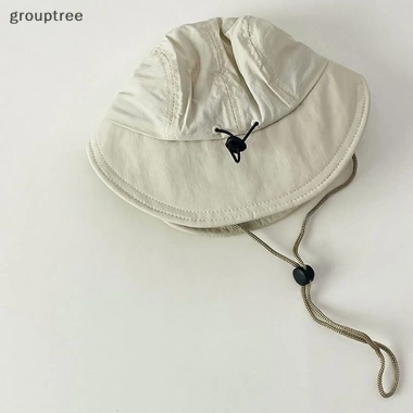 Grouptree Mũ hè mỏng đôi vành bé trai khô nhanh nhẹ, chống nắng, dây đeo cổ 7