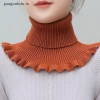 Guaguafufu Khăn quàng cổ giả dệt kim giữ ấm lạnh ngoài trời, cổ rùa tháo rời phụ nữ 3