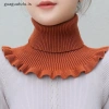 Guaguafufu Khăn quàng cổ giả dệt kim giữ ấm lạnh ngoài trời, cổ rùa tháo rời phụ nữ 6