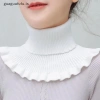 Guaguafufu Khăn quàng cổ giả dệt kim giữ ấm lạnh ngoài trời, cổ rùa tháo rời phụ nữ 11