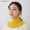 Guaguafufu Khăn quàng cổ giả dệt kim giữ ấm lạnh ngoài trời, cổ rùa tháo rời phụ nữ 16
