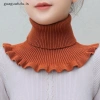 Guaguafufu Khăn quàng cổ giả dệt kim giữ ấm lạnh ngoài trời, cổ rùa tháo rời phụ nữ 18