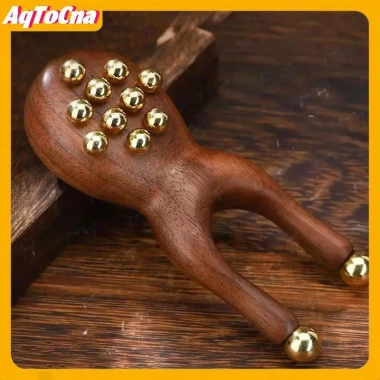 Guasha Mũi Gỗ AqToCna - Massage Hạt Đồng, Chống Tĩnh Điện, Thư Giãn Mặt Mũi