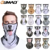 GUMAO 3D Họa Tiết Động Vật Mặt Nạ Tam Giác Khăn Thoáng Khí Chống Nắng Bảo Vệ Cổ