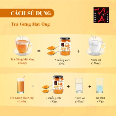 Gừng Mật Ong Trà 450g Tăng sức đề kháng, giảm cảm cúm, làm ấm cơ thể, 81.000đ