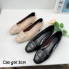 Guốc Cao Gót Nữ Da Mềm Mũi Vuông Đính Nơ Sang Trọng Đế Vuông 3cm NUDDO N3N02 475k 2