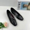 Guốc Cao Gót Nữ Da Mềm Mũi Vuông Đính Nơ Sang Trọng Đế Vuông 3cm NUDDO N3N02 475k 3