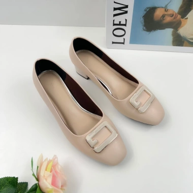 Guốc Cao Gót Nữ Da Mềm Mũi Vuông Đính Nơ Sang Trọng Đế Vuông 3cm NUDDO N3N02 475k