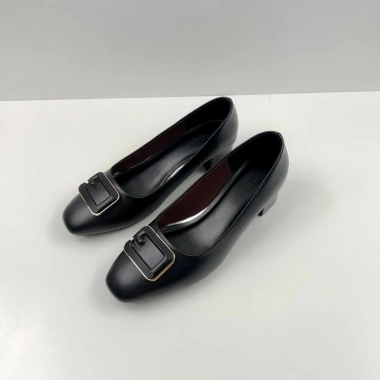Guốc Cao Gót Nữ Da Mềm Mũi Vuông Đính Nơ Sang Trọng Đế Vuông 3cm NUDDO N3N02 475k