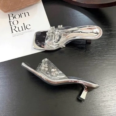 Guốc cao gót nữ quai trong đá lấp lánh, êm chân, sang trọng, công sở, đa màu 120.000₫ 2