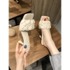 Guốc cao gót quai trám mũi vuông chanh xả màu xanh 38 trắng 39 giảm giá 315k 8
