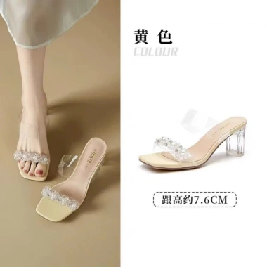 Guốc dép sandal Dusto công sở cao cấp da mềm 7.5p vàng nude - Giá chỉ 325.000đ