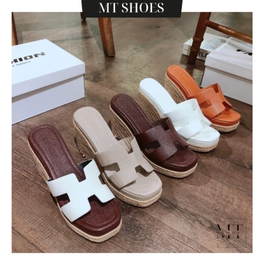 Guốc Nữ Dép Xuồng Cói 9-10cm Bản H Đế Mút Da Hạt Mềm Nhẹ - Giá Ưu Đãi 254k