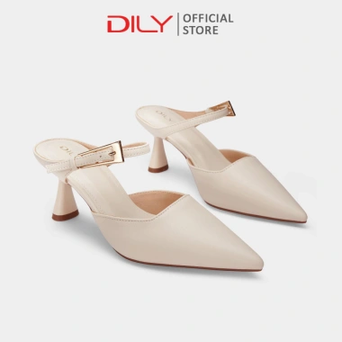 Guốc sục DILY mũi nhọn tôn chân, quai phối khóa sang trọng, cao 6.5cm, giá 449k