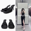 Guốc ZR đính nơ đen 8cm chân mảnh lùi 1 sz FullBox sẵn hàng - Giá chỉ 299.000₫