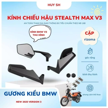 Gương Cánh Én V1 V2 V3 Mặt Kính Trắng Siêu Cao Cấp Góc Nhìn Rộng Kích Thước Chắc Chắn Giá ưu đãi 185.000 VND