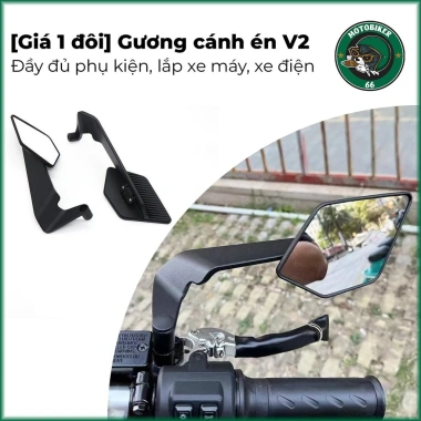 Gương Cánh Én V2 Mặt Kính Trắng Góc Nhìn Rộng Tiêu Chuẩn - Lắp SH, Winner Exciter, Giá chỉ 329.999 VND