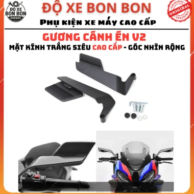 Gương Cánh Én V2 Thân Nhôm CNC Mặt Kính Trắng Cao Cấp, Góc Nhìn Rộng R14, Giá 205.000 VND