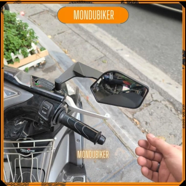Gương Cánh Én V3 MONDUBIKER 85x130mm cho Xe máy, Xe điện - Phong cách chắc chắn, góc cạnh mạnh mẽ