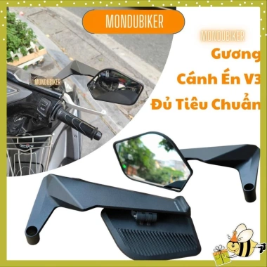 Gương Cánh Én V3 MONDUBIKER Kính Trắng Gắn Xe Máy, Xe Điện, Mạnh Mẽ, Giá 262.200₫