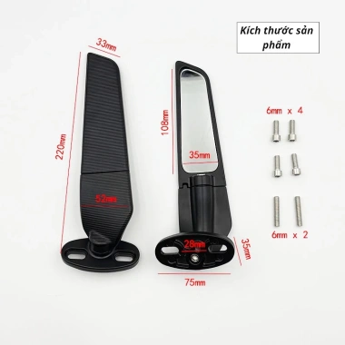 Gương chiếu hậu BINKE Ninja 250/300 H2 H4 – Cánh gió xoay, 218.000 VND 4 Gương chiếu hậu BINKE Ninja 250/300 H2 H4 – Cánh gió xoay, 218.000 VND 4