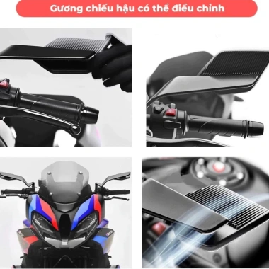 Gương Chiếu Hậu Cánh Én V2 - Kính Trắng Chống Lóa, Góc Nhìn Rộng, Loại Điểm Mù, 191k