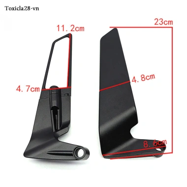 Gương chiếu hậu cánh gió xoay điều chỉnh cho Wave Sirius Vision AB - Độ xe 179k