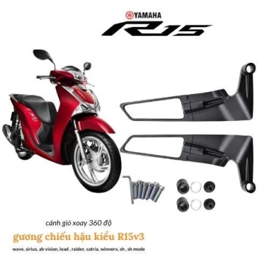 Gương chiếu hậu cánh gió xoay điều chỉnh cho Wave Sirius Vision AB - Độ xe 179k