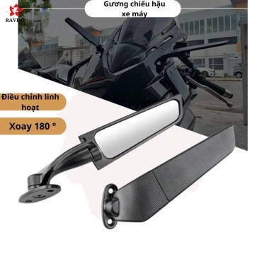 Gương chiếu hậu RAVINE cánh én gắn chân, xoay điều chỉnh cánh gió - Giá 219.000đ